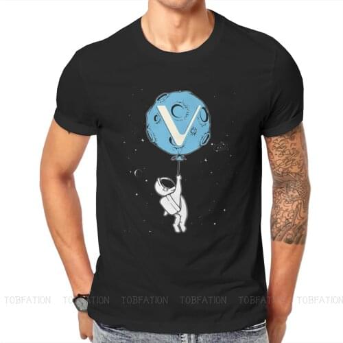 Balloon Moon O Neck TShirt Vechain VET Blockchain Crypto Cryptocurrency Fabric T Shirt Men Clothes Individuality Oversized