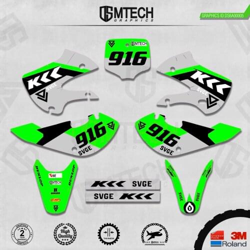 DSMTECH Customized Team Graphics Backgrounds Decals 3M Custom Stickers For KAWASAKI 2000-2020 KX65 005