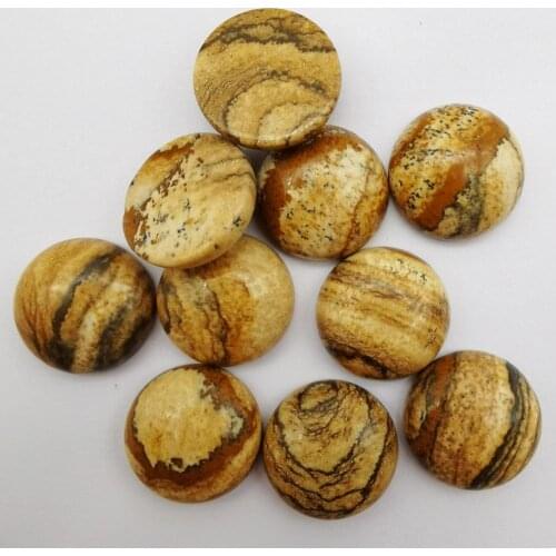 16MM Picture Stone Round CAB GEM Cabochon Jewelry Bead (10 pcs/lot) H242