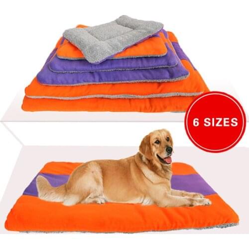 Pet Mat Dog Blanket Double-sided Warm Soft Color Block Dog Sleeping Bed PP Cotton Fleece Cushion For Small Medium Large Dogs Pad