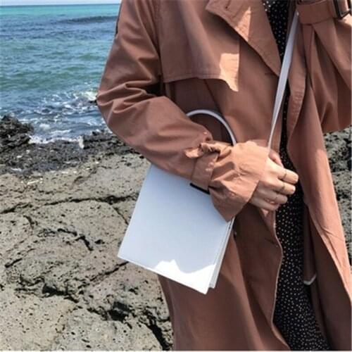 Metal Clip Small Square Bag 2021 Trendy High Quality Leather Handbags Designer Crossbody Bags For Women Shoulder Bag