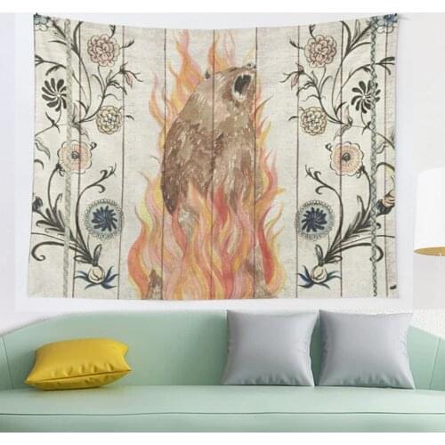 Midsommar Bear Painting tapestry Art Tapestry Ins Tapestry Household Bedside Decoration Cloth Hanging Tapiz