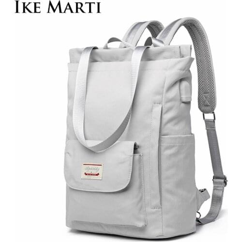 IKE MARTI Fashion Backpck Women 2020 School Hand Bag Girl Multifunctional Backpack Waterproof Usb Charging 15.6 Laptop Backpacks