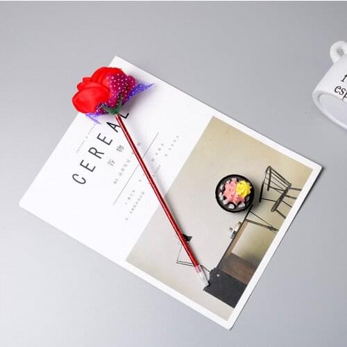 Cartoon creative ballpoint pen cute rose ballpoint pen cartoon students learn to write office stationery supplies