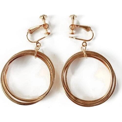 New Round Circles Sweet Elegant Party Holiday Clip Earring