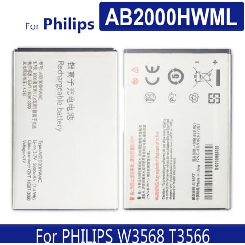 NEW AB2000HWMC/AB2000HWML Battery For PHILIPS Xenium W3568 Smartphone Smart Moble Phone Tracking Number