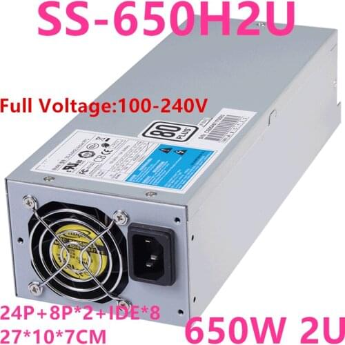 New Original PSU For SeaSonic Intel 2U APFC 80+ 650W Power Supply SS-650H2U