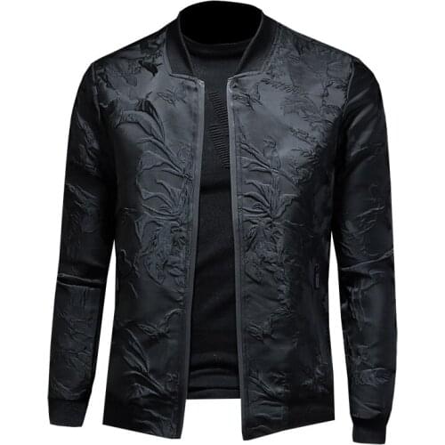 Nueva chaqueta de hombre 2020, chaqueta bordada, abrigo con cremallera para hombre