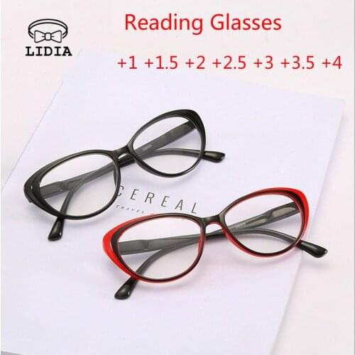 New Men Women Reading Glasses High Quality Computer Eyewear Cats Eye Diopter Degree +1.0+1.5+2.0+2.5+3.0+3.5+4.0 Unisex Glasses