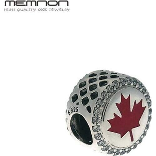 New Silver Canada Charms 925 Sterling silver Maple leaves Charm Enamel bead fit bracelet bangle DIY make for women fine jewelry