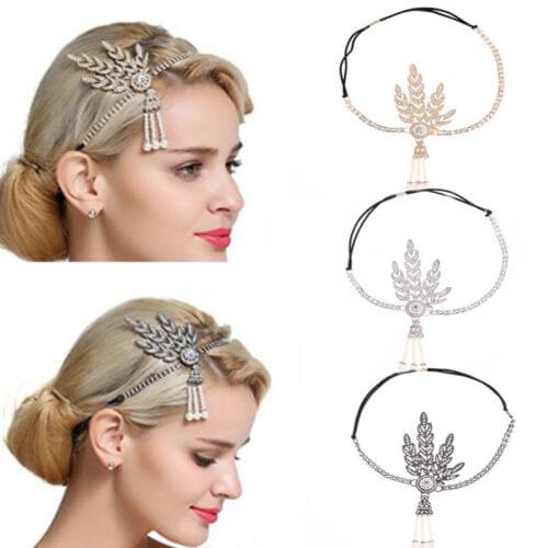 1920s Headband Vintage Bridal Great Gatsby Flapper Costume Accessories Pearl Charleston Party Bridal Headpiece Lady