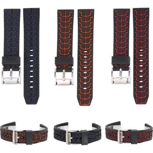 Dual Color Replacement Watchband Silicone Watch Strap Bands Waterproof 20mm 22mm 24mm Watches Band Belt
