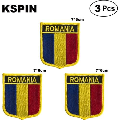 Romania Shiled Shape flag patches national flag patches for Cothing DIY Decoration