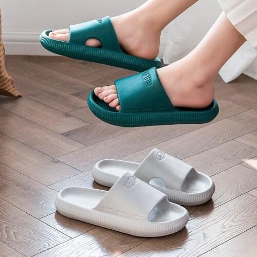 Casual Women Thick Platform Slippers Summer Fashion EVA Soft Sole Beach Slide Sandals Couples Bathroom Flip Flops