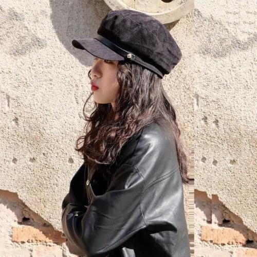 British Style Hat For Womens Driving Beret Corduroy Painter Newsboy Flat Hat Autumn And Winter Holiday Party Sun Cap Gorras