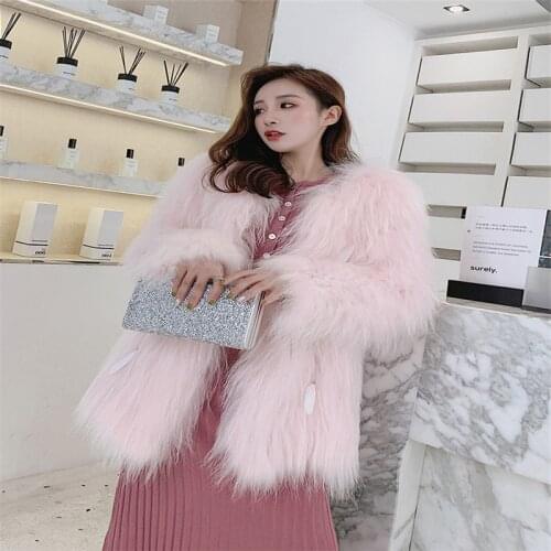Raccoon Fur Coat Womens Clothing Winter New Top Fashion Raccoon Woven Crystal Pendant Fur Coat Warm Coat Womens Fur Jacket