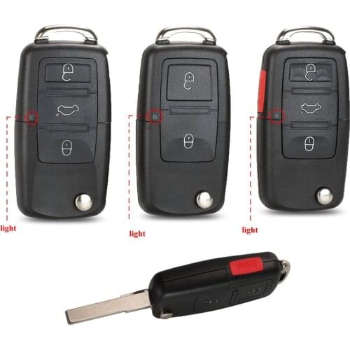 Kutery 2/3/4 B Folding Car Remote Key Shell Case For VW Passat Polo Golf Touran Bora Ibiza Leon Octavia Fabia With/Without Blade