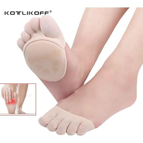 KOTLIKOFF Cotton Half Insoles Pads Foot Care Insoles Forefoot Pain Relief Massaging Metatarsal Toe Support Pads Insoles Forefoot