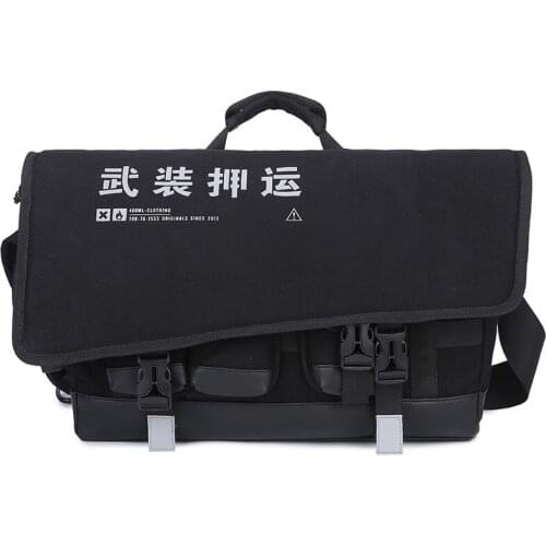 Men Chinese Letter Black Satchel Bike Riding Messenger Bag Man Large Capacity Bags Boys Crossbody Bicycle Shoulder Bag Deporte