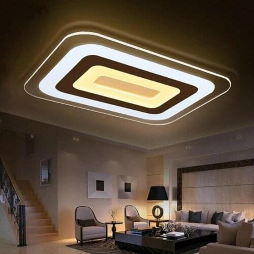 LED simple rectangular acrylic living room warm bedroom personalized creative study ultra-thin ceiling lamps lighting fixture