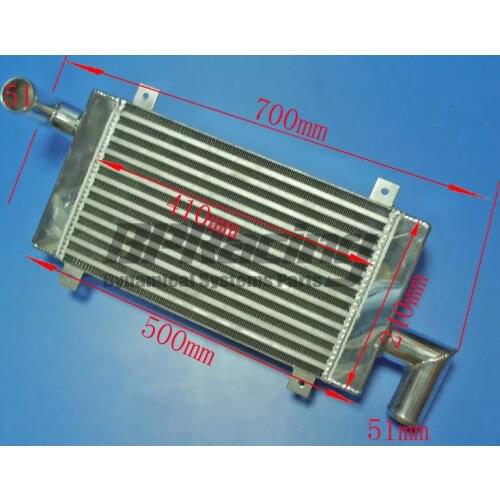 UNIVERSAL TOP - MOUNTED TURBO ALUMINUM INTERCOOLER Coresize : 410 x 240 x 70mm / Oversize:700 x 240 x 70mm/ 2" Inlet/Outlet
