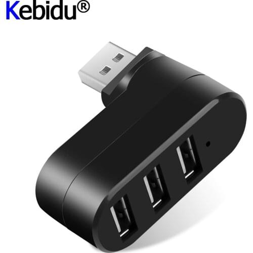 USB Hub 2.0 USB Splitter Adapter 3 Ports USB 2.0 Mini Rotate Hub 180 Ratation For PC Notebook Laptop Mac USB 2.0 Hub