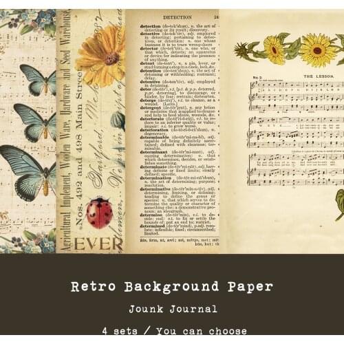 Music Flowers Bill Vintage Material Background Paper Junk Journal Diary Planner Scrapbooking Decorative DIY Craft Paper Photo
