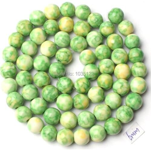High Quality 6mm Pretty Round Shape Mixed Color Stone Loose Beads Strand 15" DIY Creative Jewellery Making w2174