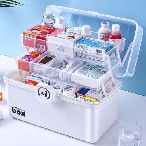 Medicine box household large capacity medical first aid box medical medicine emergency storage box medicine storage box