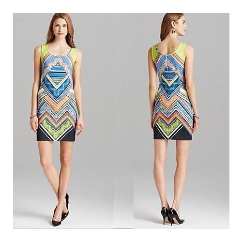 Womens sweet colour sleeveless vest printed beautiful vogue big love elastic knitting slim dress