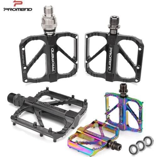 1 Pair PROMEND Ultralight 3 Bearings Pedal Bicycle Bike Pedal Anti-slip Footboard Bearing Quick Release Aluminum Alloy