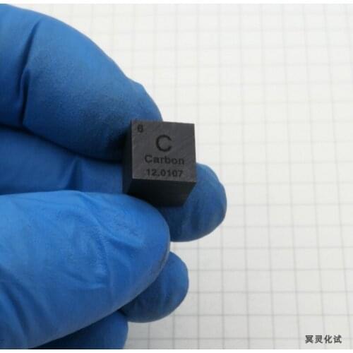 1Pcs High Purity 99.9% Pure Carbon C Carved Element Periodic Table 10mm Cube 1.79g