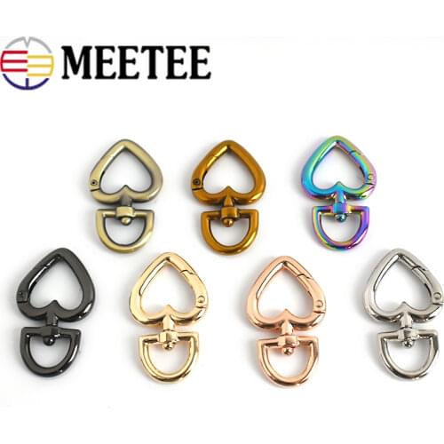 10/20/40pcs Heart Metal Buckles For Bag Handbag Strap Snap Hooks Keyring Dog Collar Swivel Trigger Clips DIY Leather Crafts