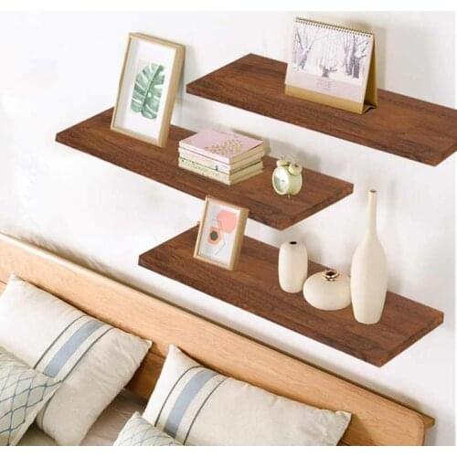 2 naturally detailed 86 cm chestnut wood shelves
