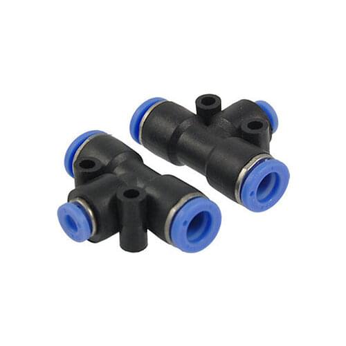 4mm to Dual 8mm One Touch Fittings T Connectors 2 Pcs