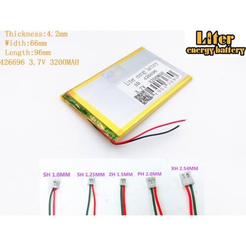 426696 3.7v 3200mah tablet polymer battery FOR 3.7v 3200mah 426696 PLUG Lithium polymer rechargeable battery