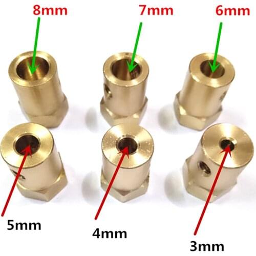 5PCS JMT Motor Hex Coupling Hexagonal Brass Connector Connecting Shaft Copper Connector for Motor Wheel DIY Robot Car Chassis