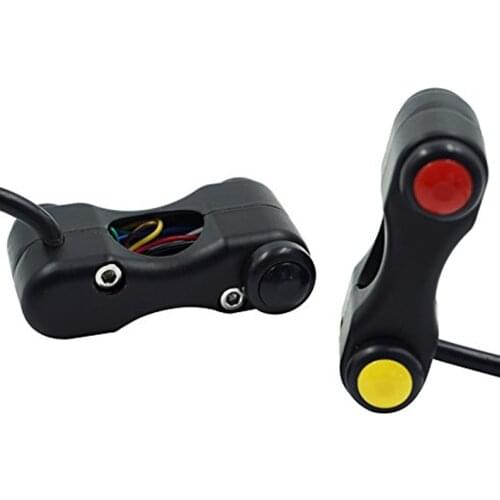 12V DC Aluminum Motorcycle Handlebar Controller Switches 7/8'' 22mm Headlight Horn Start Switch 3-Buttons Black