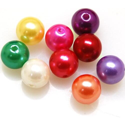 High quality ABS pearlize pearl 10mm plastic round Beads,random assorted acrylic imitation round pearl beads