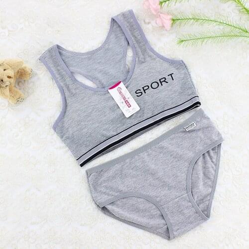 Girls bra cotton development period sports no steel ring removable chest pad student underwear set training bras for girls