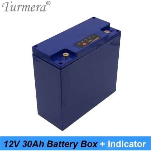 Turmera 12V 30Ah Battery Box Storage Case with Capacity Indicator Build 48Piece 18650 Battery for Uninterrupted Power Supply 12V