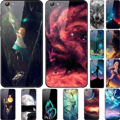 Case For VIVO X9 Back Phone Cover Black TPU Silicone Bumper With Tempered Glass