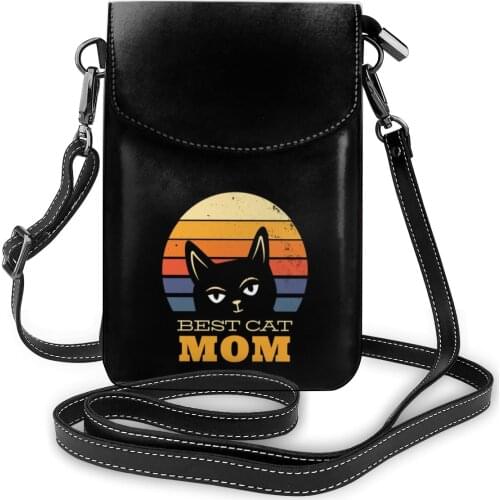 Black Cat Shoulder Bag Shopping Student Women Bags Bulk Aesthetic Leather Purse