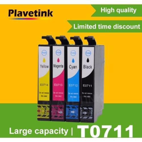 Plavetink Compatible For Epson T0711 Ink Cartridge For Epson T0715 Stylus D78 D92 DX4000 DX4050 DX4400 DX4450 Printer Cartridges