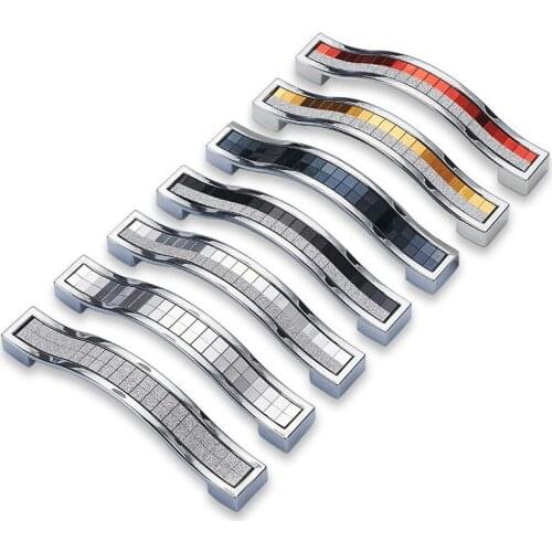 Zinc Alloy Crystal Glass Handles Cupboard Pulls Drawer Knobs Kitchen Cabinet Handles Furniture Handle with Crystal Hardware