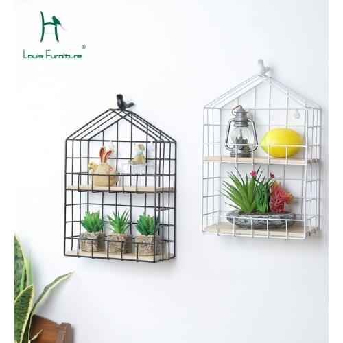 Louis Fashion Plant Selves European Iron Art Double Bedroom Living Room Bedside Birdie Wall Non Perforated Apartment Decoration