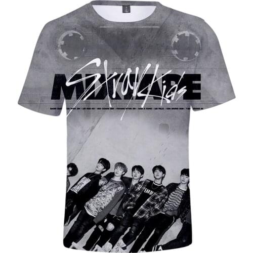 KELUOXIN Kpop Stray Kids 3D T-shirt Fashion StrayKids New Style Hip Hop Casual Cartoon Pattern Short Sleeve Tshirt Summer