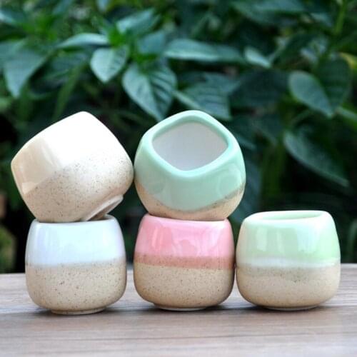 Ceramics Flowerpot Mini Square Succulents Breed Base Reusable Plant Flower Herb Bed Succulent Pots LX8660