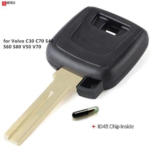 Keyecu Smart Transponder Chip Ignition Key With ID48 Chip for Volvo S80 S60 V70 XC70 XC90 2004-2011