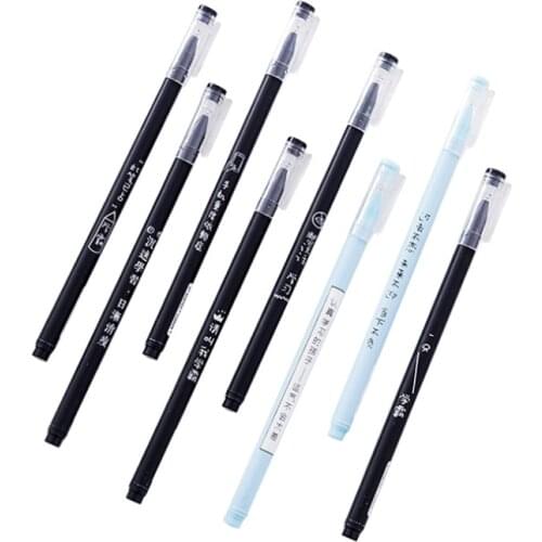 4pc Creative Stationery Gel Pen Cartoon 0.5mm Full Needle Signature Pen Student Exam Water Pen Ballpoint Office School Supplies